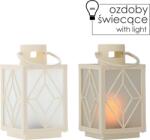 Chomik LAMPION DE CRĂCIUN 11 x 11 x 20, 5 CM CU INSERTIE LED ALBĂ *2553 (CH-LED2553)