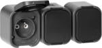 ORNO Priză triplă aplicată 3x2P+E, rezistentă la stropire cu capac B2, IP54, NT-316 B2, gri/negru (O-OR-OE-7809_GB)