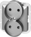 ORNO Priză dublă încastrată 2x2P+E Pearl, 16A, 250V, PT-6 PR, antracit (O-OR-OE-7706_A)