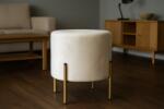CHOMIK Taburet rotund cu picioare 35 x 40 CM bej *3901 (CH-PHO3901)