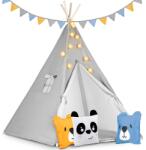 Nukido Cort tip teepee pentru copii cu lumini Nukido - gri (J-740030)