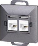 ORNO Dublă priză tel-comp. RJ-45 Cat5 Pearl, RJ45-5CAT/P2, antracit (O-OR-OE-7715_2_A)