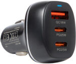  Încărcător auto USB+USB-C 50W 3 porturi (75-787-)