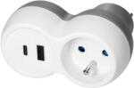 ORNO Multiplicator priză 2P+E cu încărcător USB-A+C, alb-gri (O-OR-AE-13302)