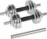 Rebel Ganterele cromate din fontă reglabile în valiză cu bară, set 15kg REBEL ACTIVE (L-RBA-2326-15)