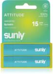 Attitude Sunly Lip Balm balsam de buze fara parfum 2x4.25 g
