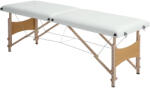 HOMCOM Masă de masaj pliantă, pat de masaj 2 zone, înălțime reglabilă, pernuță facială detașabilă, 186 x 60 x 58-81 cm, crem | Aosom Romania (503-001V00CW)