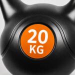 FD Kettlebell 20 kg negru-portocaliu, plastic cu ciment, mâner (8594214031186)