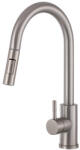 Gamma Taru II. Mosogató Csaptelep - Kihúzható, Zuhanyfejes, Inox (BTS-IX) - muszakishop
