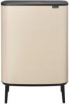 Brabantia Bo Touch Bin Hi szelektív hulladékgyűjtő Soft-Close fedéllel, magasított, lábakon álló, műanyag tartály, XXL, 2x30L - O méret, acél, világos bézs - 251580 (BR251580)
