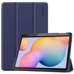 ENKAY Galaxy Tab S6 Lite 10.4 LTE (SM-P625) 2024 tok álló bőr hatású aktív FLIP TRIFOLD asztali tartó ceruza tartó sötétkék GP-99010 (GP-99010)