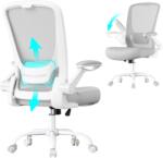 SONGMICS ergonomikus hálós irodai szék fejtámasszal, világosszürke (OBN037G02) - vasbutor