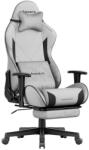 Huzaro Scaun Gaming, Huzaro Force 5.7, Perna pentru cap, Cotiere ergonomice 2D, Functie deviere cu blocare, Suport extensibil pentru picioare, Perna lombara, Certificat SGS, pana la 136 kg (Gri) (HZ-FORCE 5.
