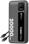 OBAL:ME CablePulse powerbank / külső akkumulátor beépített kábellel, digitális kijelzővel, 20000mAh, 22, 5W, fekete - coolmobile