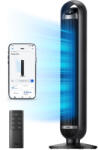 DREO Ventilátor állványos Smart Dreo DR-HTF013S, távirányító, 8 sebesség, 4 működési mód, 90°-os automatikus lengés, 8 órás időzítő, WiFi vezérlés, csendes DC motor, fekete
