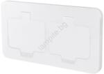Solight 5B323W - Вграден подов двоен контакт за външна употреба IP55, бял, правоъгълен (SL1764)