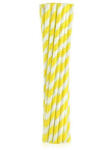  Sárga Yellow Stripes rugalmas papír szívószál 12 db-os