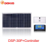 DokioSolar 30W-os Polikristályos napelem tábla + 20A töltésvezérlővel