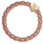 By Eloise London Woven Gold Heart Ластик за коса за жени цвят Rosé