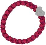 By Eloise London Woven Silver Heart Ластик за коса за жени цвят Magenta