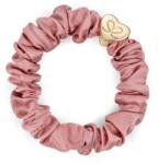 By Eloise London Silk Scrunchie Gold Heart Ластик за коса за жени цвят Champagne Pink