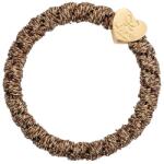 By Eloise London Woven Gold Heart Ластик за коса за жени цвят Bronze