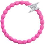 By Eloise London Silver Diamante Bolt Neon Pink