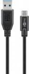 Goobay USB 3.2 Gen 1 Kabel, USB-A Stecker > USB-C Stecker (schwarz, 2 Meter)