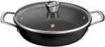 Tefal Cratita cu capac Tefal Excellence+ G3308802, 24 cm, invelis antiaderent, tehnologie FUSIONCORE, Thermo-Signal, manere nituite, aluminiu, inductie, negru (G3308802)