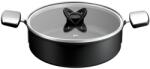 Tefal Cratita cu capac Tefal Excellence+ G3307053, 24 cm, 5 L, invelis antiaderent, tehnologie FUSIONCORE, Thermo-Signal, manere nituite, aluminiu, inductie, negru (G3307053)