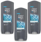 Dove Men+Care tusfürdő Clean Comfort (3x400 ml) + AJÁNDÉK neszesszer táska
