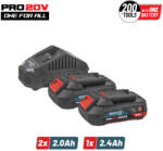 Bormann BBP9922 Kezdőkészlet 20 V, 2 db 2, 0 Ah-s akkumulátor és 2, 4 A-es töltő (BBP9922) (BBP9922)