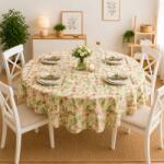 Pucioasa Fata de masa teflonata, rotunda, diametru 180 cm, Flori tropicale Fata de masa