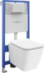 Mexen Cube Fenix Slim beépíthető WC készlet, WC csésze és lassan záródó ülőke, fényes fehér - 61030924000 (61030924000)