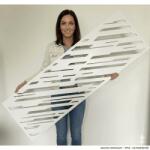  Fali dekorpanel, sávos mintázat, modern 50x150 cm, 3 mm HDF - FP13 fa fehér színű falburkolat