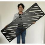  Fali dekorpanel, sávos mintázat, modern 50x150 cm, 3 mm HDF - FP13 fa fekete színű falburkolat