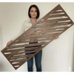  Fali dekorpanel, sávos mintázat, modern 50x150 cm, 3 mm HDF - FP13 fa dió fa színű falburkolat