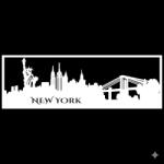  Fali dekorpanel, New York látkép, FP-65, 50x150 cm, 3 mm HDF fehér