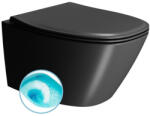 SAPHO Gsi Modo fali kerámia WC csésze 37x54cm SwirlFlush öblítéssel és DualGlaze bevonattal, matt fekete 841526 (841526)