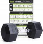  PhysKcal hantel hatszögletű 17, 5kg gumírozott edzőterem hantel (PHYSKCAL 17.5)