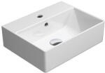 SAPHO GSI Kube X kerámia mosdó 45x35 cm csaplyukkal és csiszolt alsó élekkel, matt fehér 94859109 (94859109)
