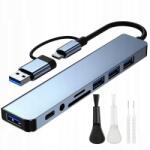  Usb-c hub 8in2 Dokkoló állomás Ajándék 4x képernyőtisztító kefe (606682710178)
