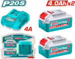 TOTAL Set acumulatori 20V 2x4Ah si incarcator TOTAL 4Ah Industrial Transport Gratuit