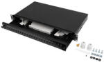 LANBERG 19'' optikai patch panel, 24xST / 24xFC, fekete (FOP1-24ST-FCB) (FOP1-24ST-FCB)