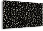 Dovido Tablou note muzicale pe fundal negru - 90x60
