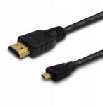 SAVIO kábel CL-39 Hdmi Micro Hdmi 1m fekete arany ethernet/3D csatlakozók (CL-39)