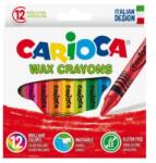 CARIOCA Creioane cerate, rotunde, lavabile, D- 8mm, 12 culori/cutie, CARIOCA Wax Crayons (CA-42365)