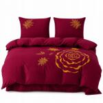 Cotton world Rózsa mintás hímzett ágyneműhuzat 160x200 Bordó 100% mikroszálas Lengyel Termék (Pościel haftowana w Róże 160x200 Bordowa)