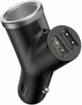 Baseus Incarcator auto 2xUSB, bricheta Baseus Y-Type, negru, CCALL-YX01