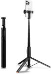Spigen Selfie stick tripod Bluetooth, telecomanda Spigen S541W, negru